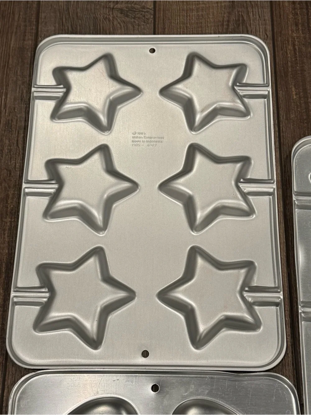 Set Of 3 Wilton Cookie Cake Pop Treat Pans Stars & Heart Vintage 1995